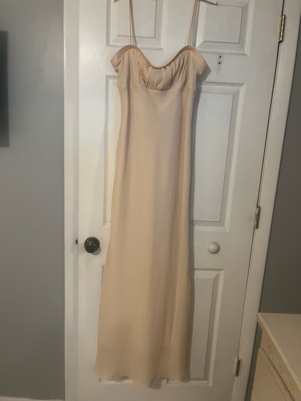 Bias-cut Light yellow Maxi Slip Dress with Sweetheart Neckline